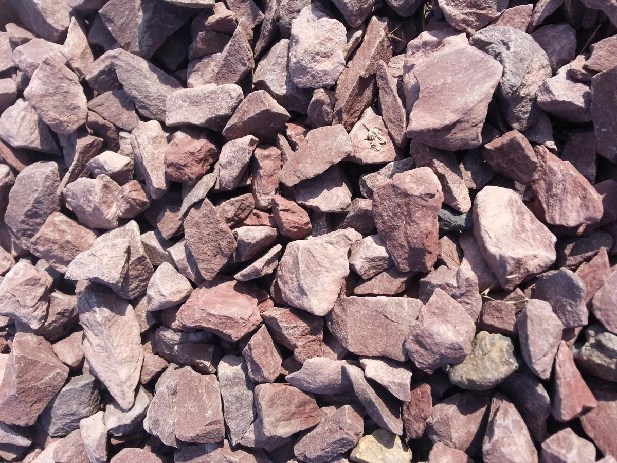Pile of reddish gravel stones