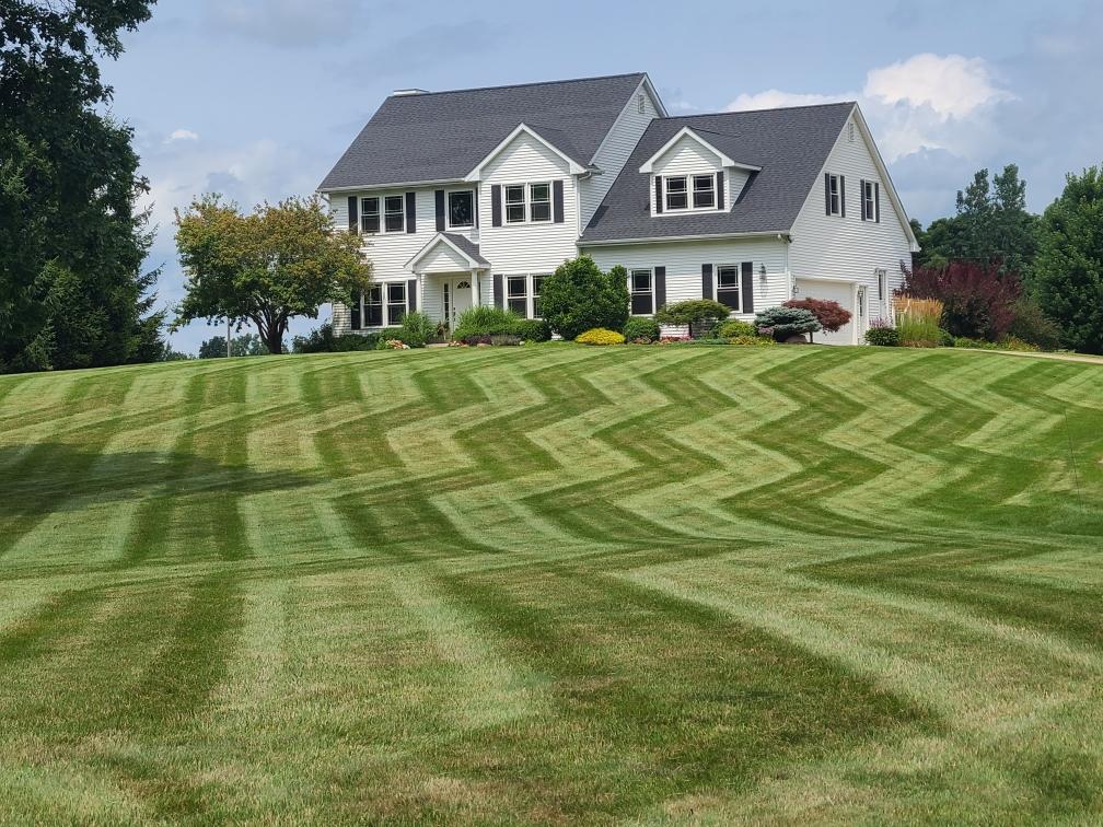 House with a beautifully manicured lawn