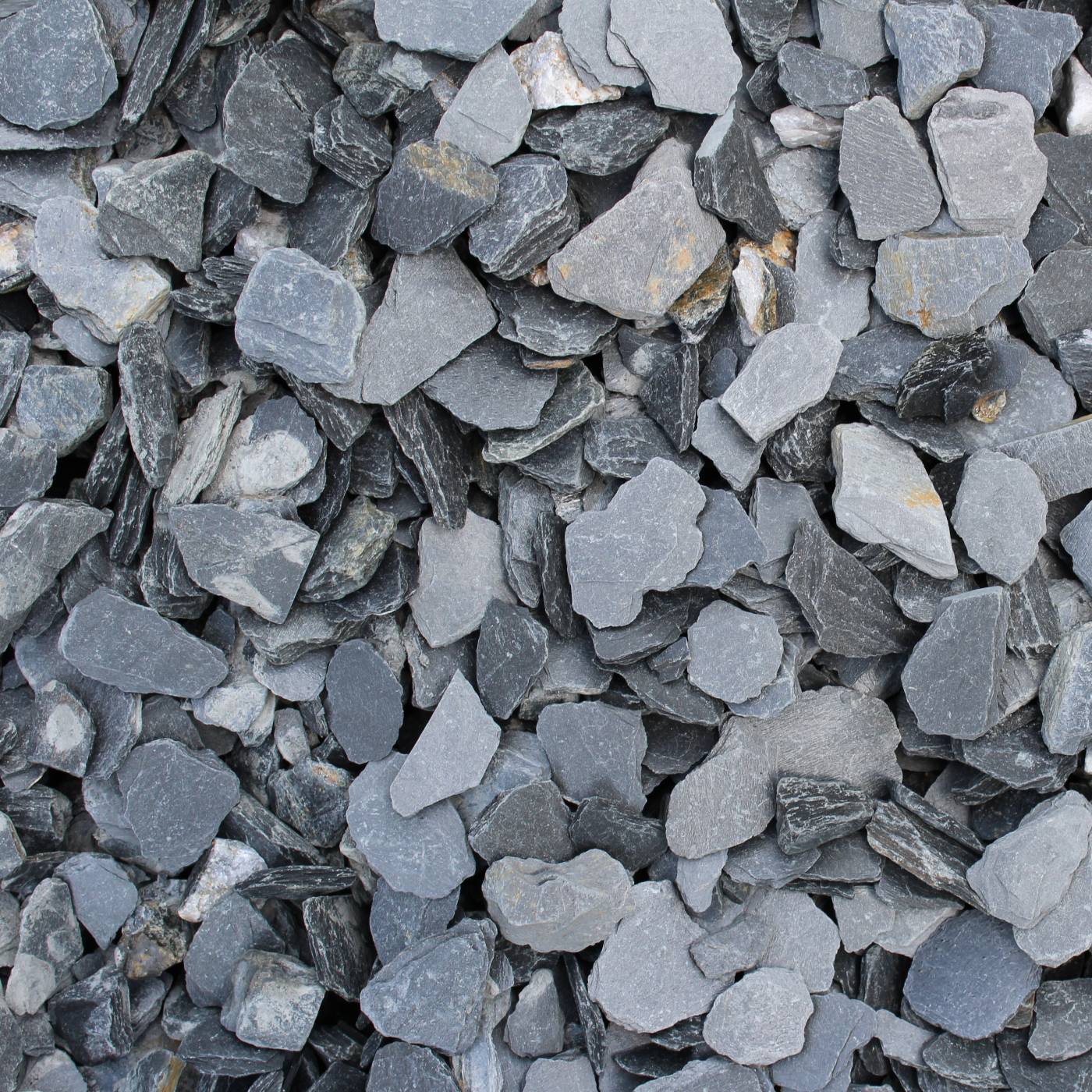 Pile of gray slate rock pieces