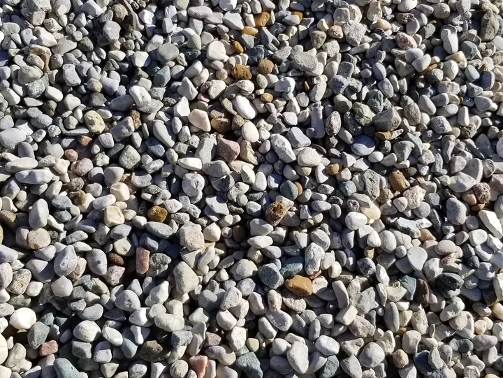 Colorful pebbles covering the ground surface