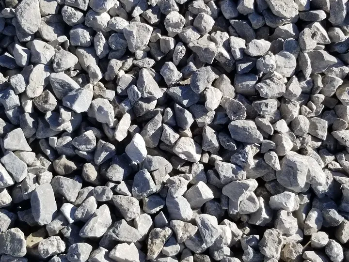 Pile of gray crushed stones.
